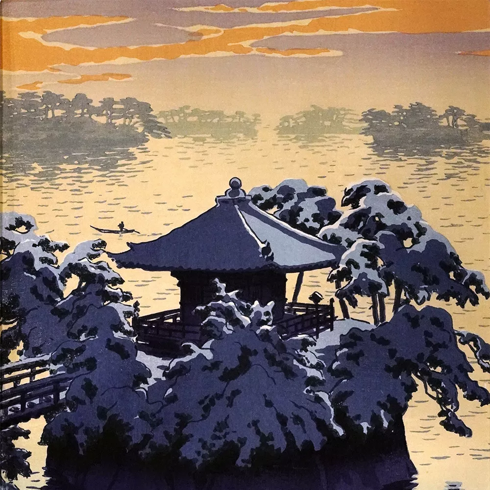 夜暮艺术| 雪の松島笠松紫浪