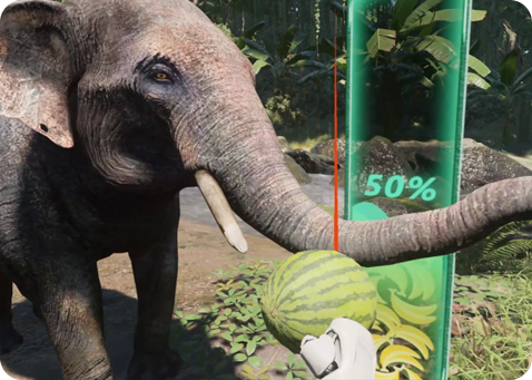 云南這里--亞洲象探尋之旅VR場景--喂食大象