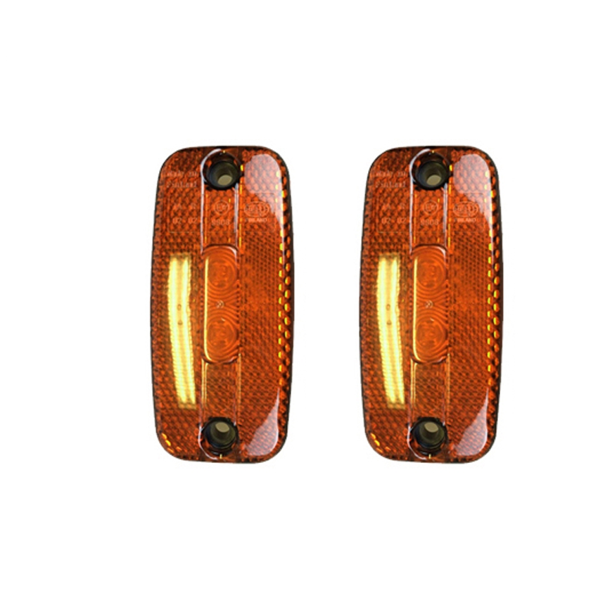 Set Of 6 Amber LED Side Marker Lights – Round 2-inch – 9 LEDs Each – Heavy Duty Truck – ECCPP