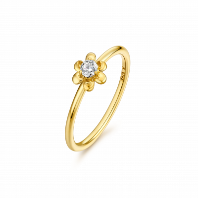 Magnolia Collection 18K黄金 钻石花形戒指 ¥5199