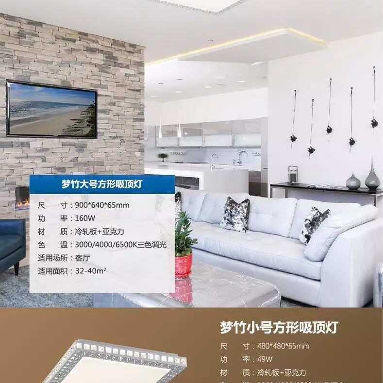 夢竹方形吸頂燈（大1050小560）