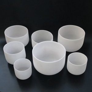 quartz frosted singing bowl set