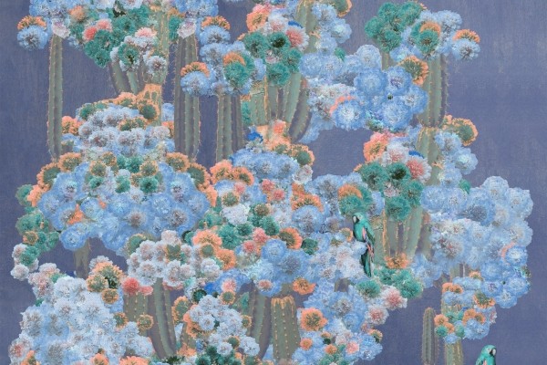 Cactus Forest-Slate Blue