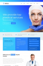精美HTML5/CSS3亮青色白色医疗网站模板