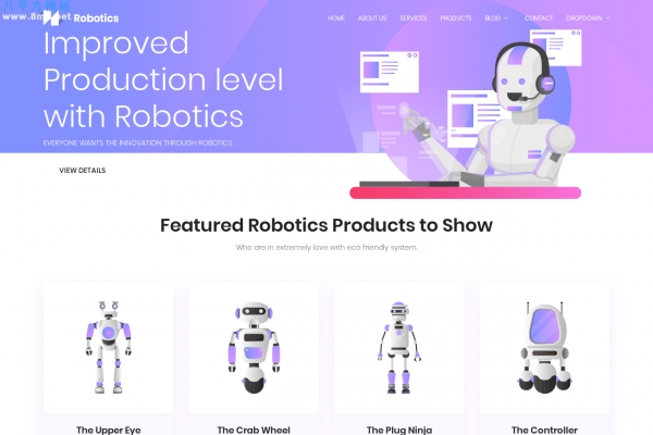 精品bootstrap深绿色白色AI机器人网站模板