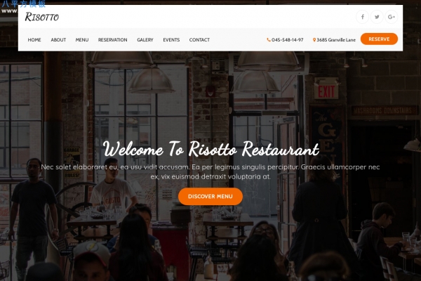 开源HTML5/CSS3浅灰色白色餐馆网站模板
