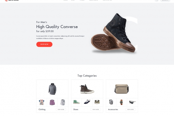高端bootstrap灰色白色鞋包商城网站模板