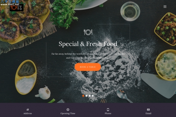 免费HTML5/CSS3灰色白色餐厅网站模板