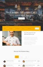 开源精美橘色白色网站餐厅美食网站模板