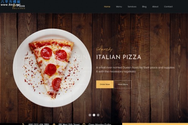高端bootstrap活力红色白色披萨餐厅网站模板