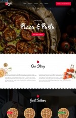 2019年高端白色黑色披萨快餐店网站模板