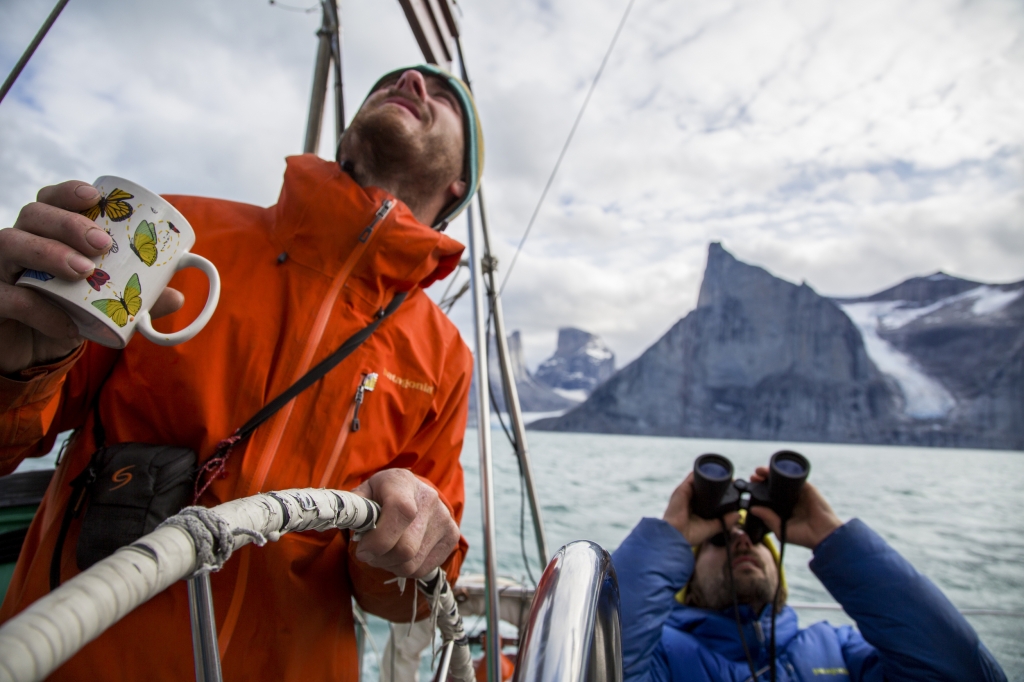 nico olivier and sean scope new routes in the sam ford fjord of Baffin Island