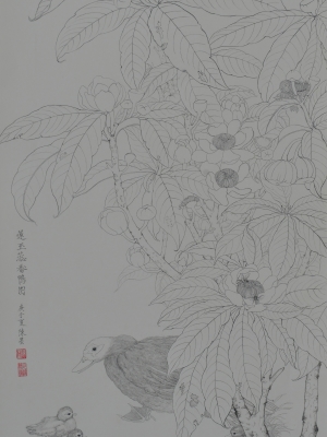 01《莲玉蕊番鸭图》陈桂荣（陈墨）