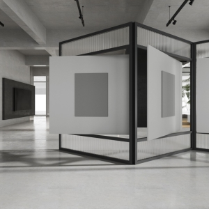 18 招商展厅1F艺术展示空间-展厅模式  效果图@一乘建筑