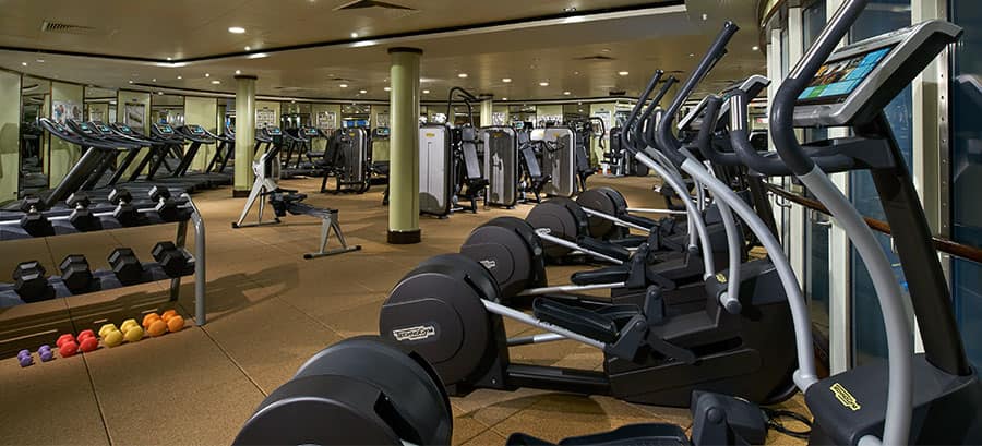 Norwegian Star cruise ship Pulse Fitness Center with class from 6am to 11pm.