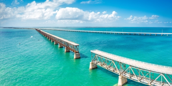 Aerial view of Bahia Honda Rail Bridge