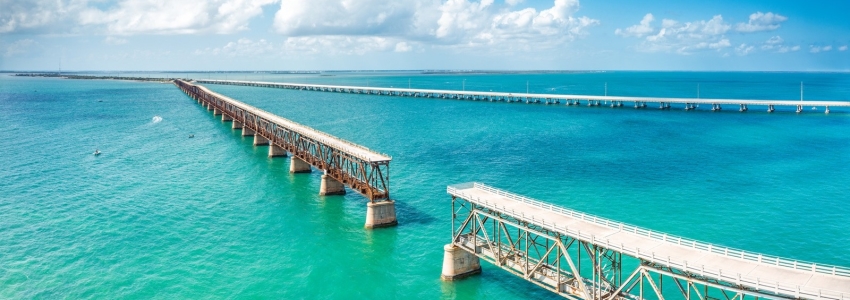 Aerial view of Bahia Honda Rail Bridge