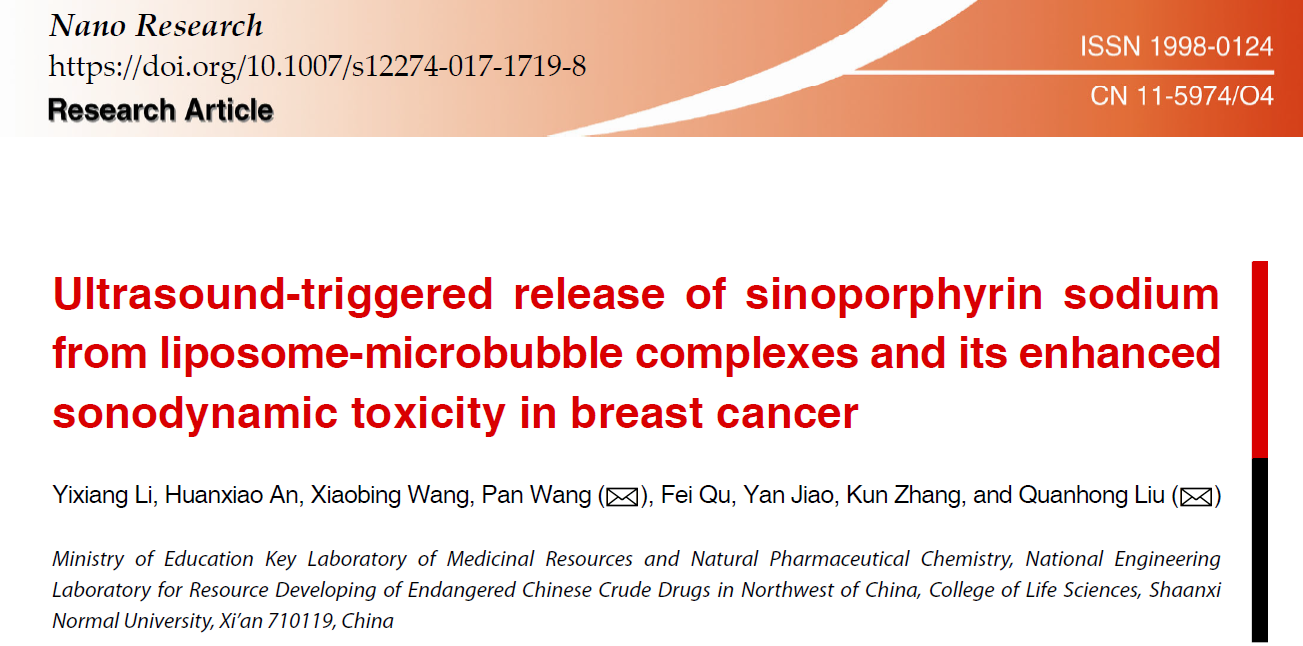 Ultrasound-triggered release of sinoporphyrin sodium from liposome-microbubble complexes and its enhanced sonodynamic toxicity in breast cancer