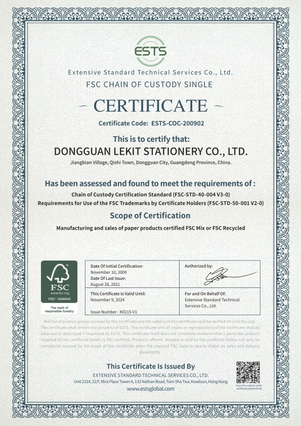 2022FSC LEKIT certificate