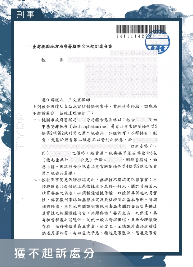 涉嫌販賣2級毒品