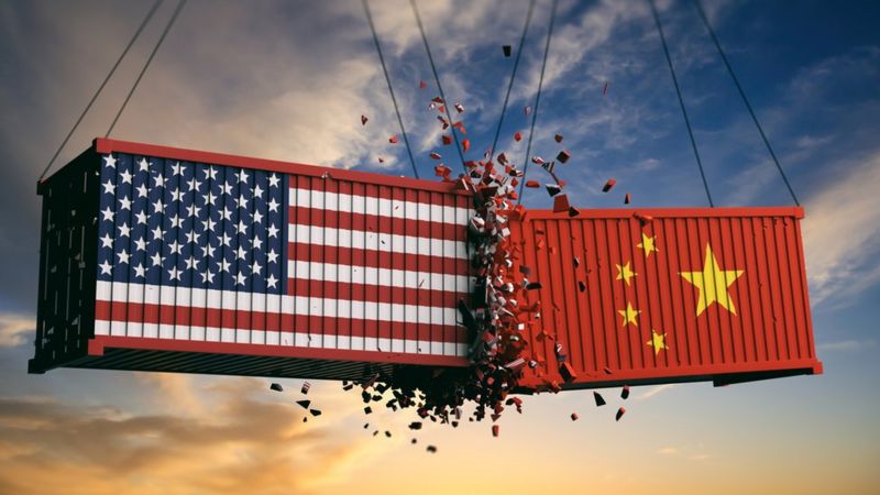 中美国旗集装箱
