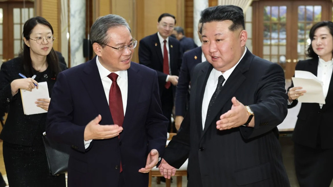 中朝关系李强金正恩