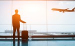 silhouette of person in the airport