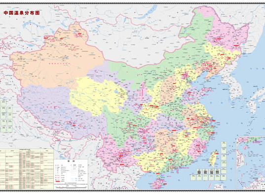 中国温泉地图