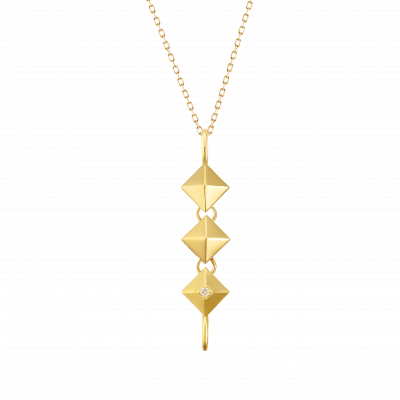 PYRAMIDAL Collection 18K黄金钻石项链 6699