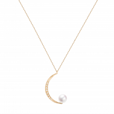 Lune Collection 10K黄金 月亮珍珠项链 4399