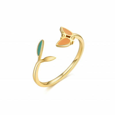 Revive Collection 18K 珐琅蝴蝶戒指 ¥2999