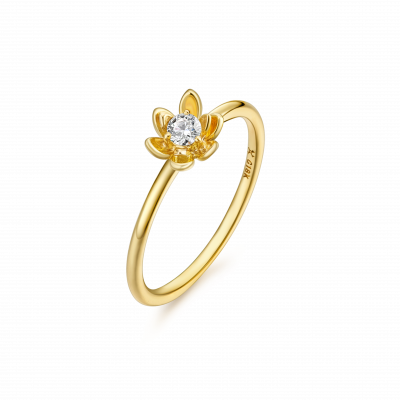 Magnolia Collection 18K黄金 钻石花瓣戒指 ¥5399