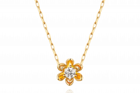 Magnolia Collection 18K黄金 单钻项链1 (10分钻：¥3699 :  20分钻：¥5799 : 30分钻：¥8199 : 5分钻：¥2999)