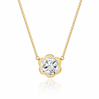 Magnolia Collection 18K黄金 单钻项链2 (10分钻 ：¥3699 : 20分钻：¥5799 : 30分钻：¥8199)