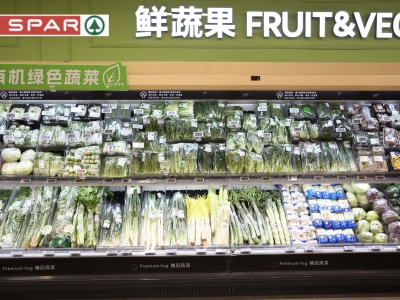 SPAR家家悦威高店重装开业鲜蔬果柜台