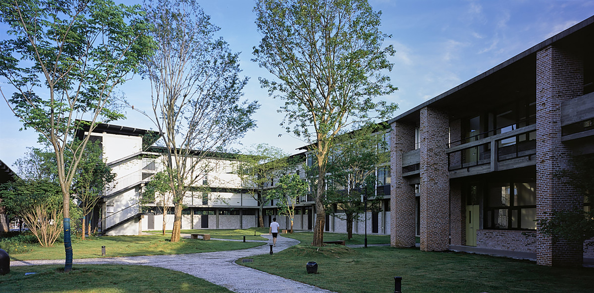 由行政楼围合的榔榆庭院©陈颢_View of the administration building surrounding the elm tree courtyard©Chen Hao