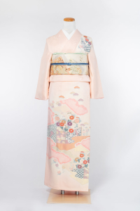伏见稻荷店-严选访问服-ピンク／匹田と菊,尺寸:L