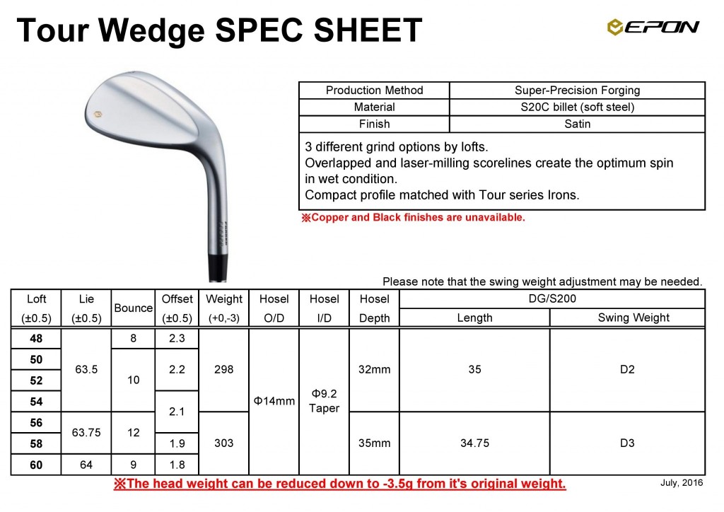 【English】Tour Wedge WF