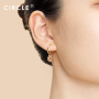 CIRCLE日本珠宝 18k金珐琅树枝耳环自然系列花鸟个性耳饰