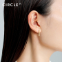 新品 CIRCLE珠宝 18K黄金轻奢鱼骨型简约耳环女 低调华丽时尚气质