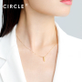 新品 CIRCLE珠宝 18K黄金鱼骨形简约锁骨链女 交叉设计高级优雅