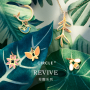 CIRCLE日本珠宝 18k金珐琅树枝耳环自然系列花鸟个性耳饰
