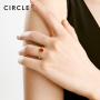 新品 CIRCLE珠宝 9K金海洋系列彩宝圆形镂空琥珀戒指女 复古臻美