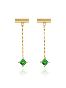 Equilibre Collection 18K黄金沙弗莱石耳环 ¥3999