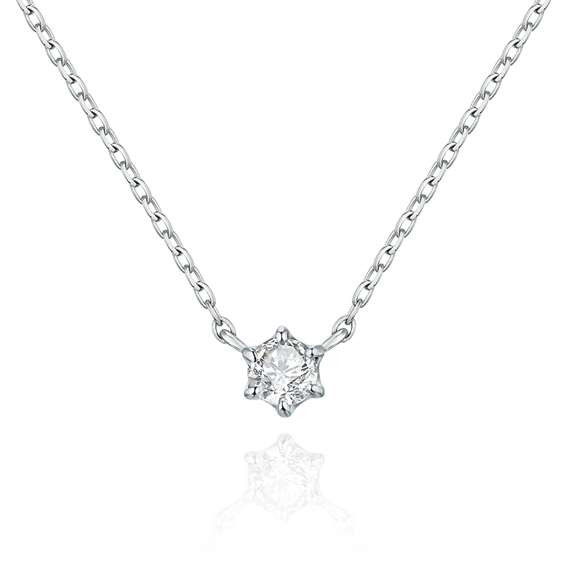 Bee系列铂金蜂巢钻石吊坠项链（10分） RMB：4699