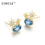 【21年新品预售】CIRCLE珠宝Blue系列9K黄金海蓝宝耳环
