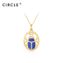 CIRCLE/缘点21年Blue-Scarabe系列银镀金圣甲虫青金石吊坠项链