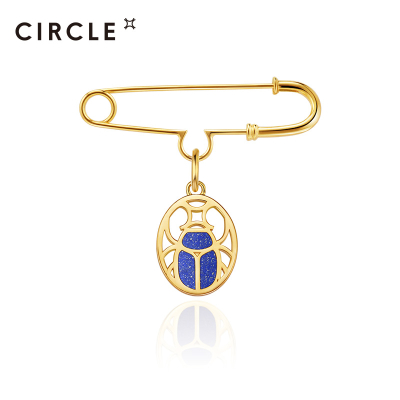 CIRCLE/缘点21年Blue-Scarabe系列银镀金圣甲虫青金石胸针