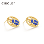 CIRCLE/缘点21年Blue-Scarabe系列银镀金圣甲虫青金石耳环