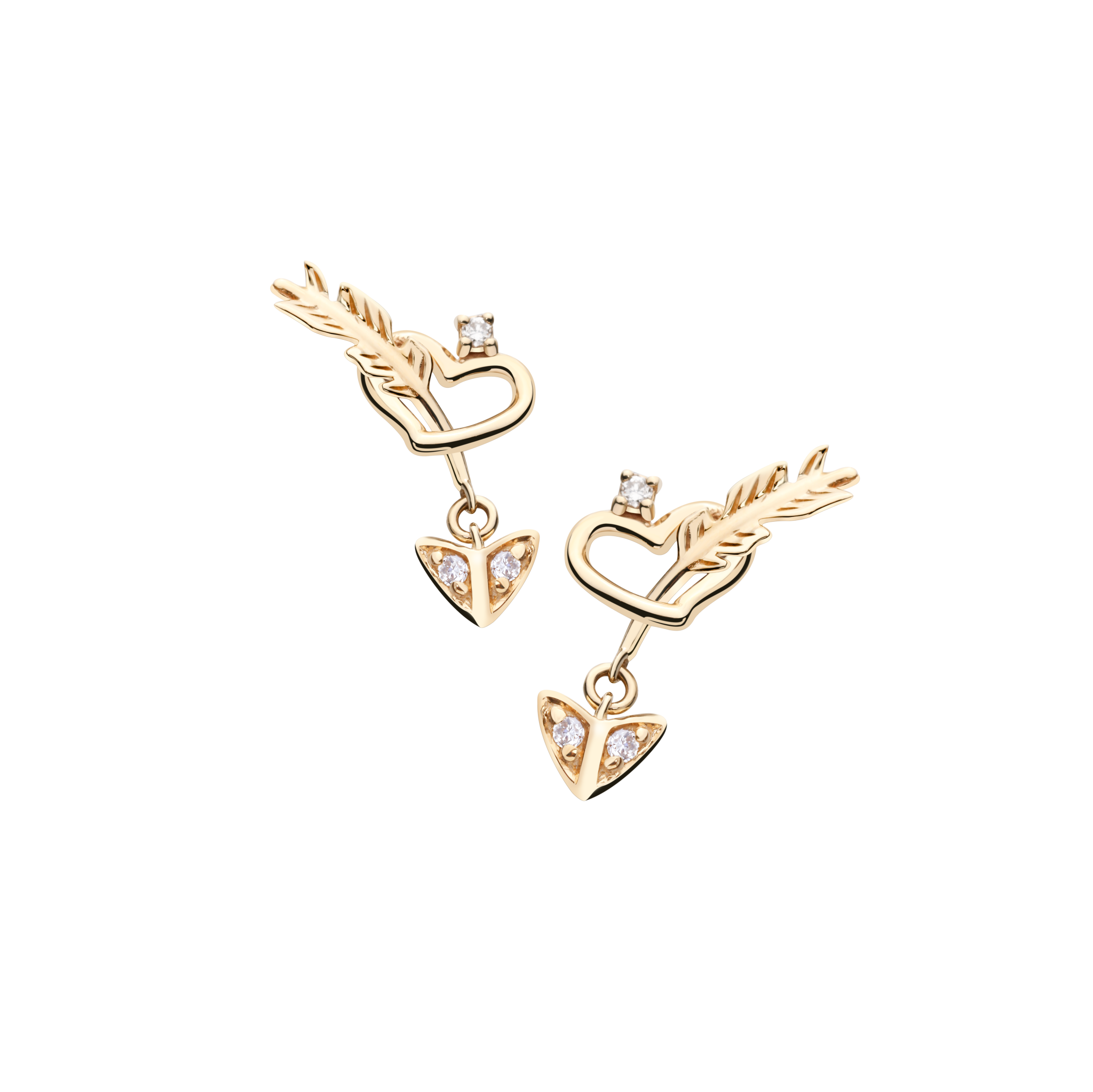 Whims of Cupid Collection 10K黄金 钻石耳钉 3199